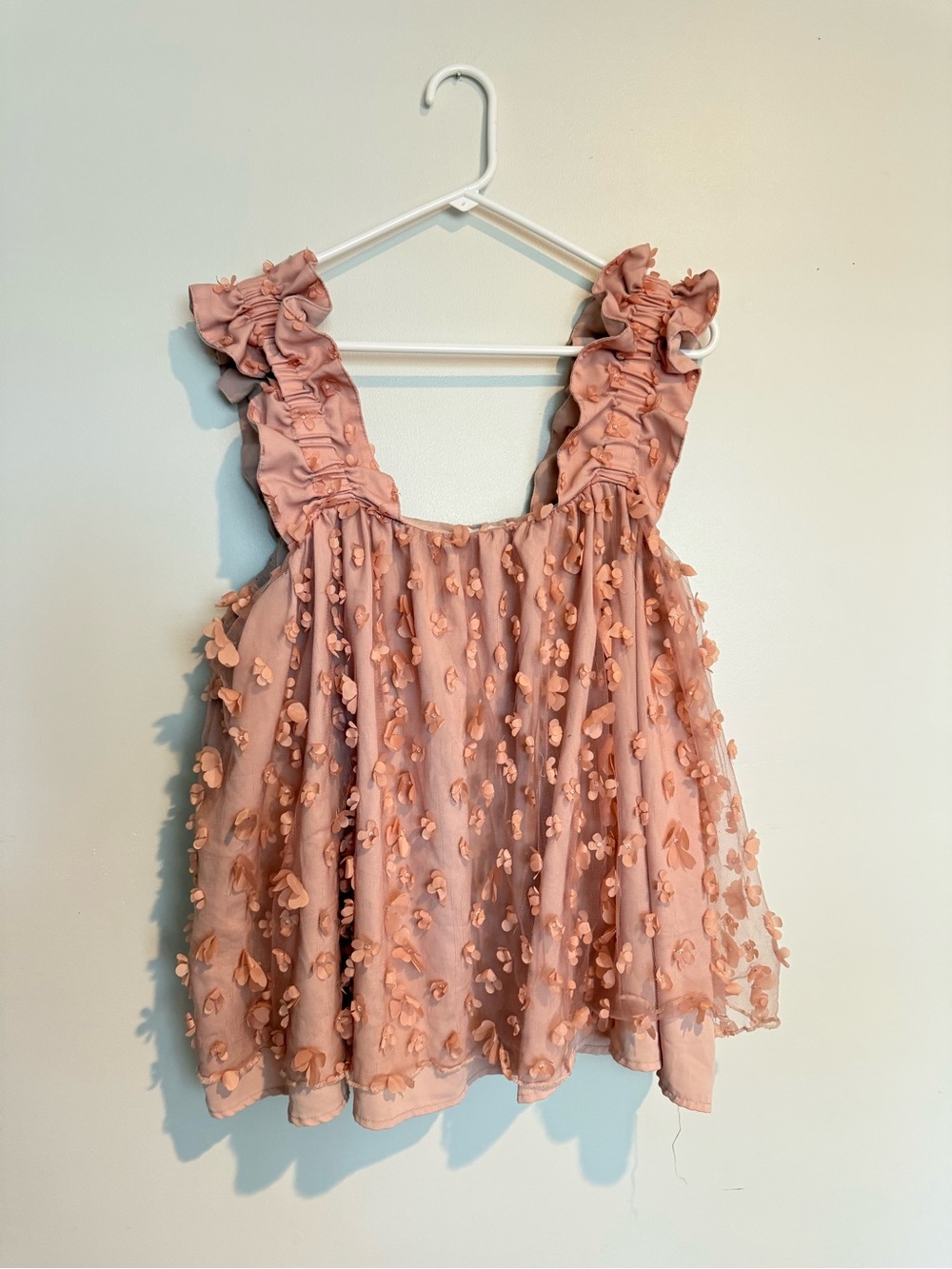 Entro Delicate Pink Ruffle Flutter Tank Top - Picture 6 of 8